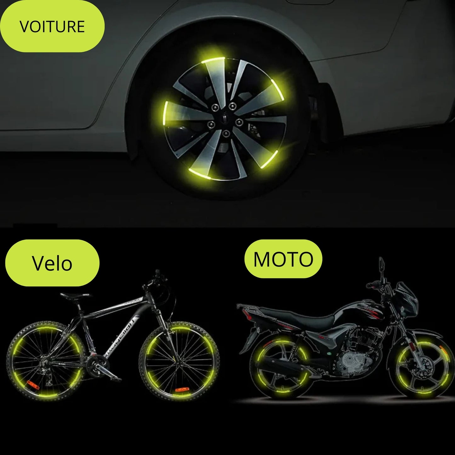 - Autocollants Réfléchissants Premium – Pack Duo (20 pièces)